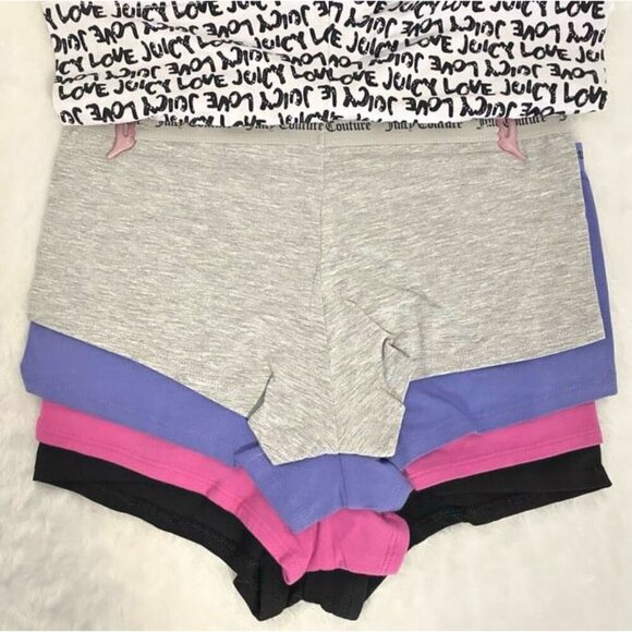 Juicy Couture Black, Gray, Pink, Purple Boy Short Hipster Panties Set NWT Size M - Picture 5 of 9